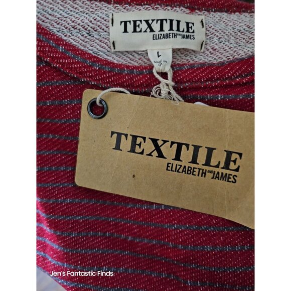 Textile Elizabeth & James Red & White Striped Perfect Sweatshirt - Picture 3 of 6